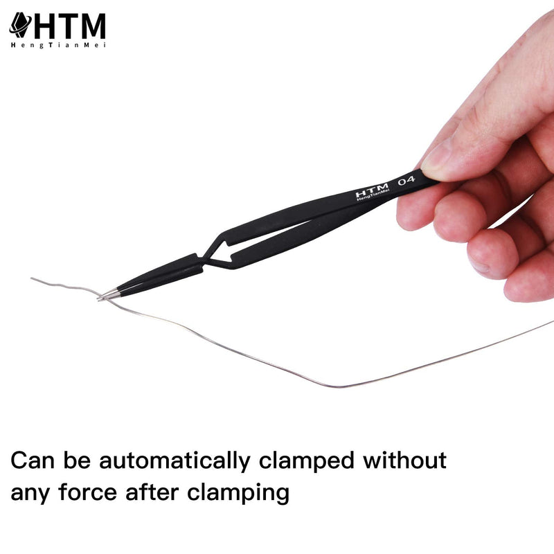 HengTianMei Precision Tweezers Set Anti-static ESD Tweezers Kit, Equipped with carving knife, metal crowbar and storage bag (12 PCS) 12 PCS - BeesActive Australia