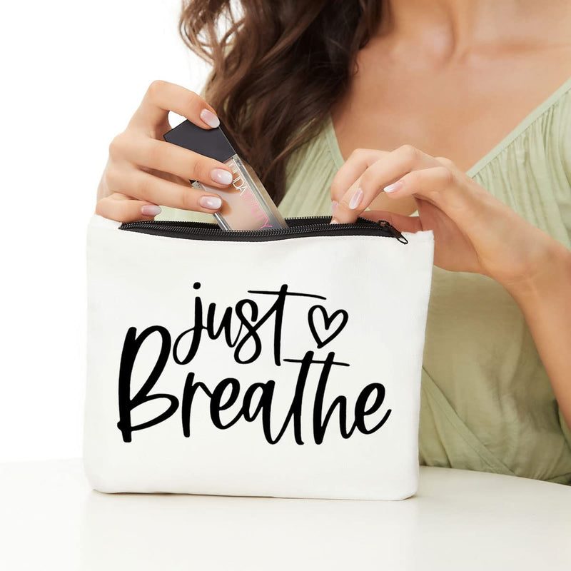 Meditation Yoga Gifts Zen Gifts for Women Yoga Instructor Gifts, Yoga Teacher Gifts, Just Breathe Yoga Bag Makeup Bag - BeesActive Australia