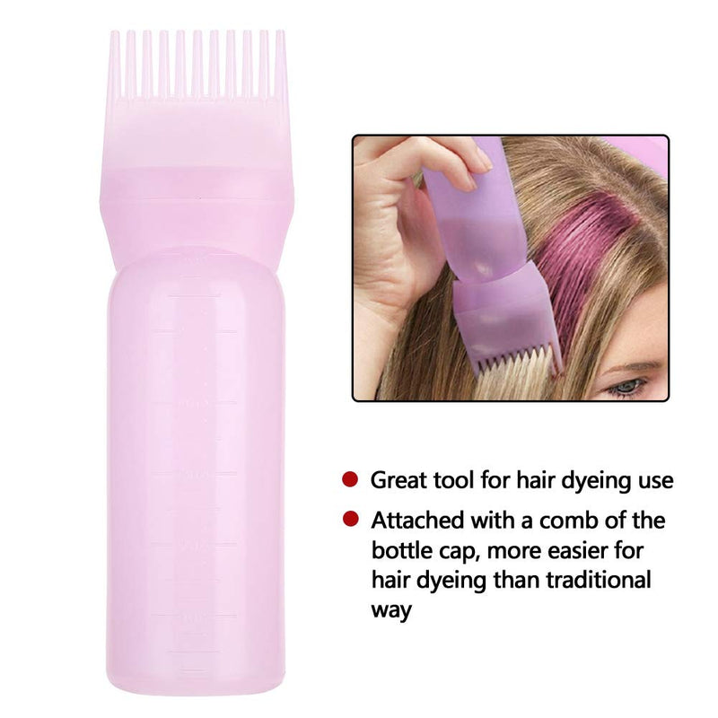 ANGGREK Hair Dyeing Bottle Brush Shampoo Hair Color Oil Comb Applicator Tool Root Comb Applicator Bottle Applicator Bottle with Comb Pink - BeesActive Australia