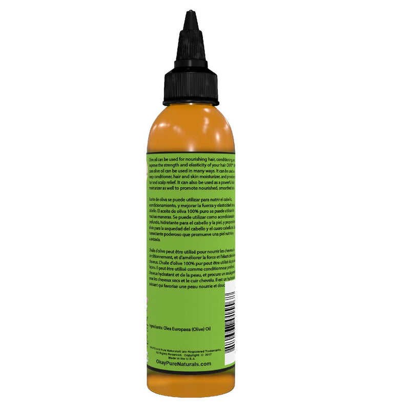 OKAY | 100% Pure Olive Oil | For All Hair Textures & Skin Types | Nourish, Strengthen & Replenish Elasticity | Deep Conditioning | All Natural | 4 Oz 4 Fl Oz (Pack of 1) - BeesActive Australia