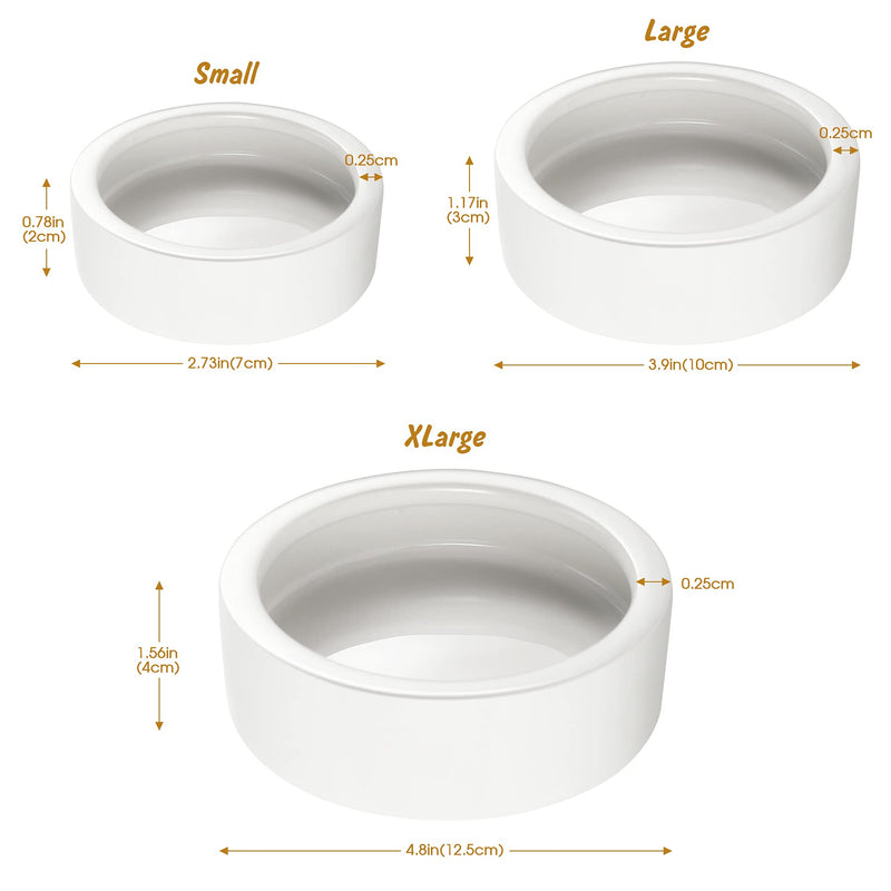 Reptile Food Dish Bowl, Worm Water Dish Small (2.75in) Lizard Gecko Ceramic Pet Bowls, Mealworms Bowls for Leopard Bearded Dragon Chameleon Hermit Crab Dubia Cricket Anti-Escape Mini Superworm Feeder Small-2Pack 1White - BeesActive Australia