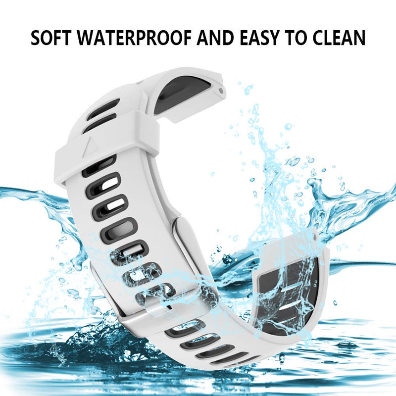 ISABAKE Compatible Forerunner 735XT Band Soft Silicone Sport Watch Strap Wristbands for Forerunner 220 230 235 620 630 Approach S20 S5 S6(White) White - BeesActive Australia