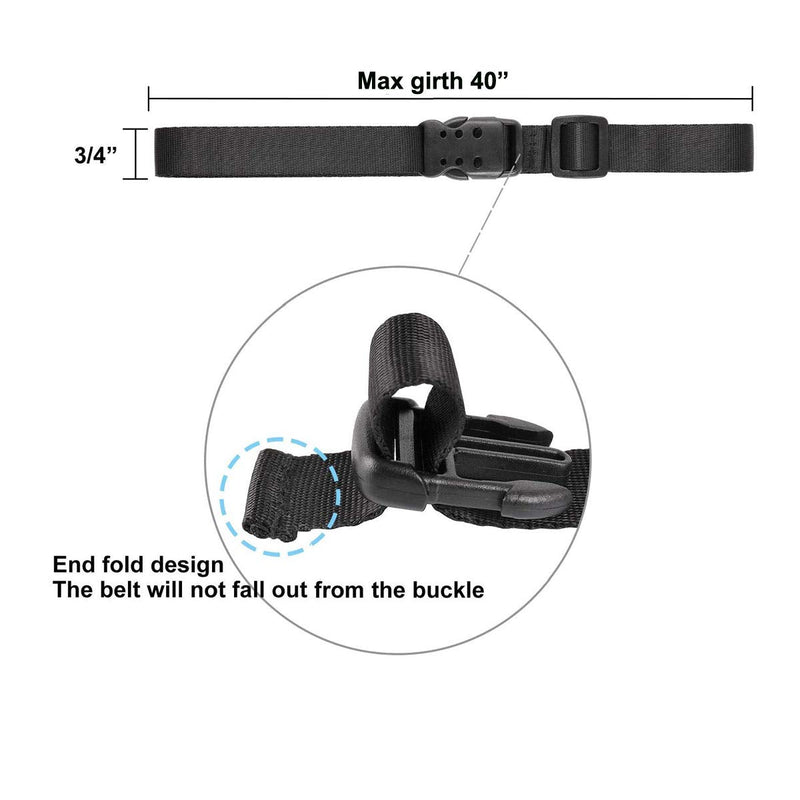 Ayaport Utility Straps with Buckle 40" Quick-Release Adjustable Nylon Straps Black 4 Pack 0.75"x40" - BeesActive Australia