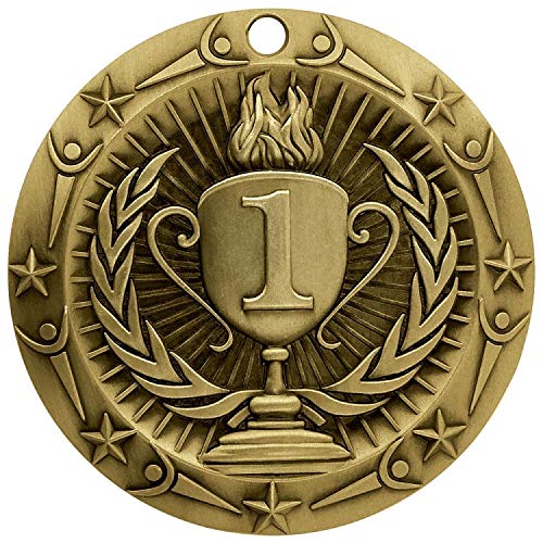Decade Awards Place Medal World Class Medal - 3 Inch Wide Medallion with Stars and Stripes American Flag V Neck Ribbon - BeesActive Australia