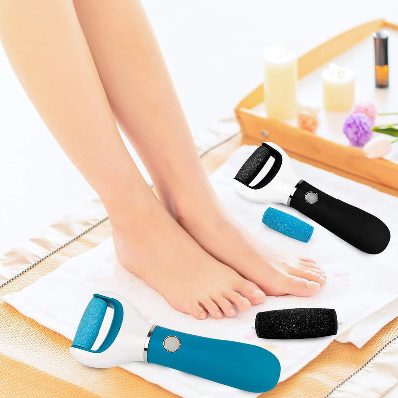 8 Pcs Foot Scrubber Rollers - Compatible with Electric foot file, Extra Coarse Heads for Feet, Pedicure Tools for Remove Hard and Dead Skin (Blue&Black) - BeesActive Australia