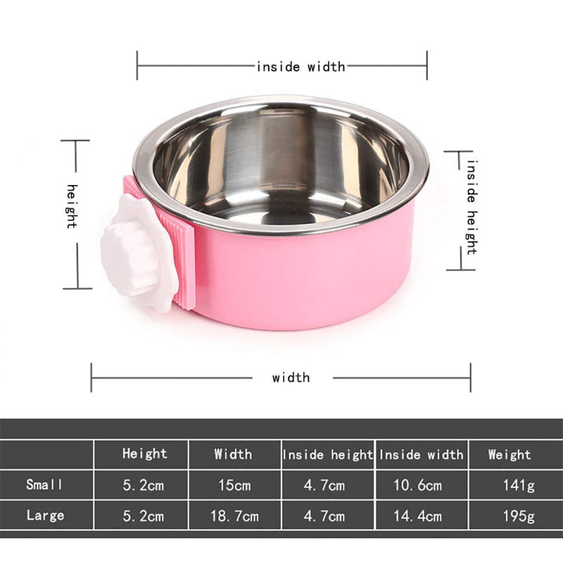 Crate Dog Bowl, Stainless Steel Removable Hanging Food Water Bowl Crate Coop Cup ,Pet Cage Bowls with Bolt Holder for Dog, Puppy, Cat, Rabbit, Bird ,Small Animals Large (Pack of 1) Blue Round - BeesActive Australia