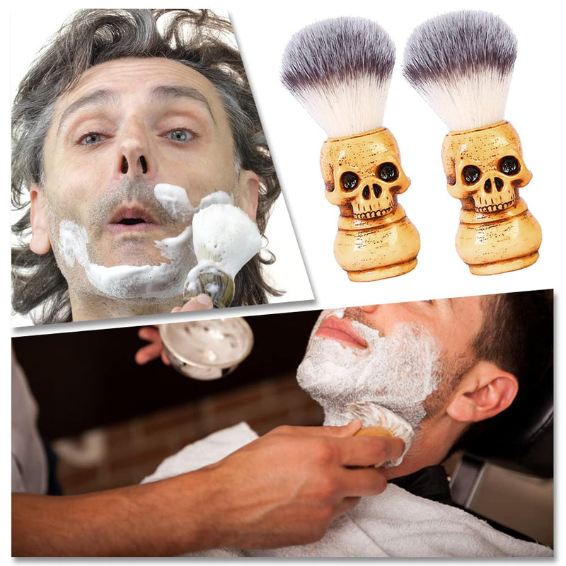 Skull Head Handle Shaving Brushs Barber Salon Beard Shaving Brushs Mens Grooming Tools for Men's Day Facials - BeesActive Australia