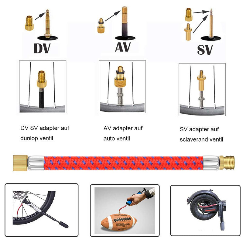 mamakoi 21PCS Brass Presta Schrader Valve Adapter Tools, Ball Pump Needle, Bike Tire Valve Pump Adapters, Pump Tools, Presta Valve Adapter Bike Pump Accessories Fit for Bike Gym Balloon Toy Pump - BeesActive Australia