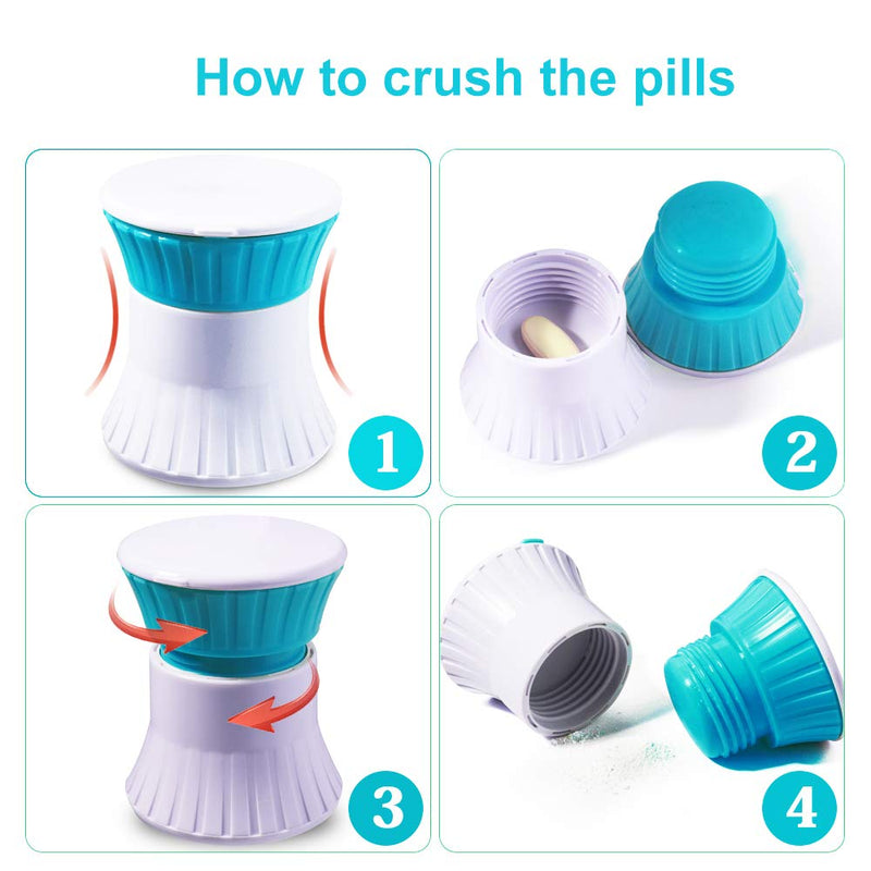 Multifunction Pill Cutter, Opret 3 in 1 Pill Splitter/Crusher/Box for Small Pills Upgraded Design High Safety Blue - BeesActive Australia