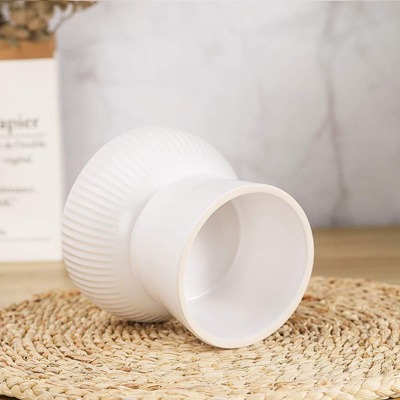 Ceramic Raised Cat Bowls, Elevated Food or Water Bowls, Stress Free, Backflow Prevention, Dishwasher and Microwave Safe, Lead & Cadmium Free style 1 White - BeesActive Australia