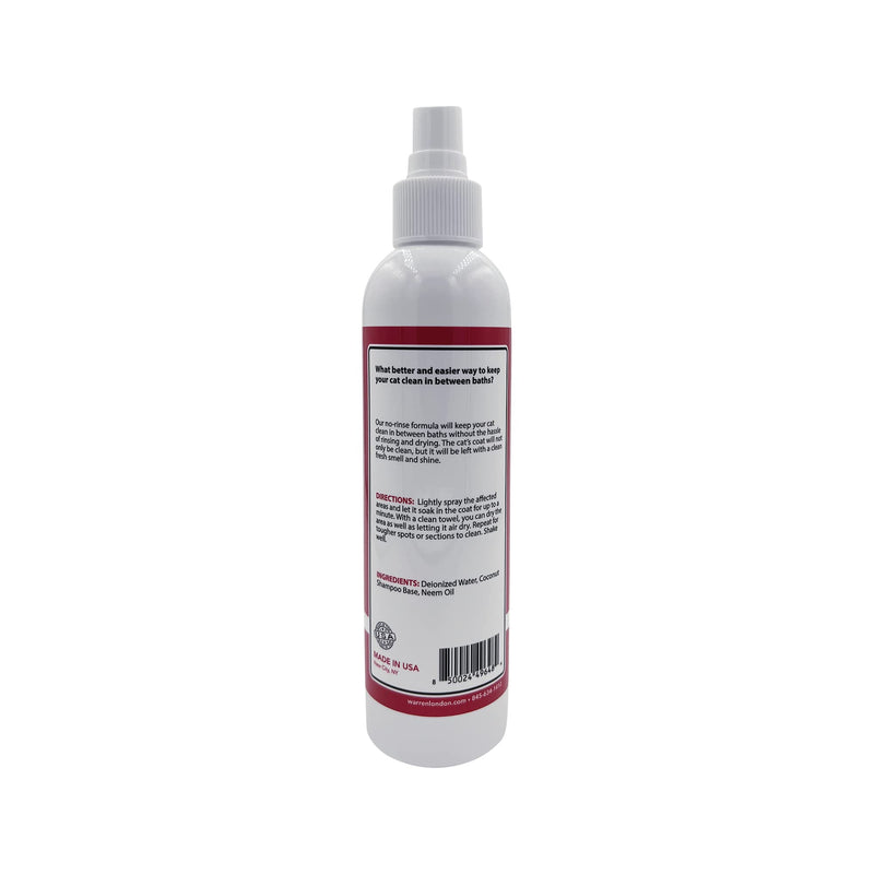 Warren London Cat Dry Shampoo | No Rinse Shampoo Cat Cleaner with Neem Oil & Coconut | Kitty Shampoo On The Go | Made in USA - BeesActive Australia