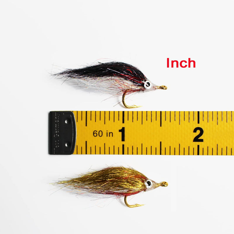 Tigofly 12 pcs Wounded Minnow Fly Ice Dub UV Polar Fry Slowly Sinking Salmon Trout Steelhead Fly Fishing Flies Lures Set-Size 8 - BeesActive Australia