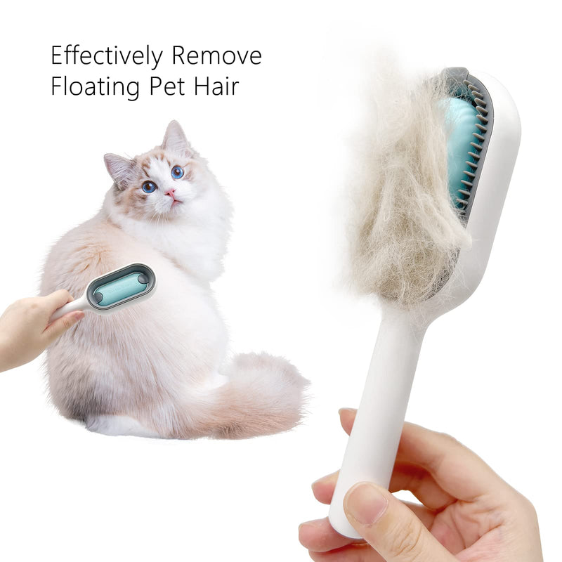 Sichy Cat Brush Self Cleaning Slicker Brushes, Pet Grooming Brush for Cats and Dogs, Pet Grooming Brush Tool Gently Removes Loose Undercoat, Mats Tangled Hair Slicker Brush for Pet Massage-Self Cleaning Blue - BeesActive Australia