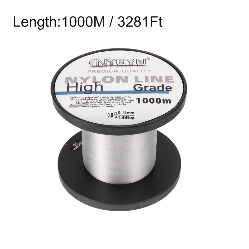 PATIKIL 3281FT/1094Yard 3lb Nylon Fishing Line, 0.8# Monofilament String Wire Fluorocarbon Coated for DIY Craft Hanging Decoration, Clear - BeesActive Australia
