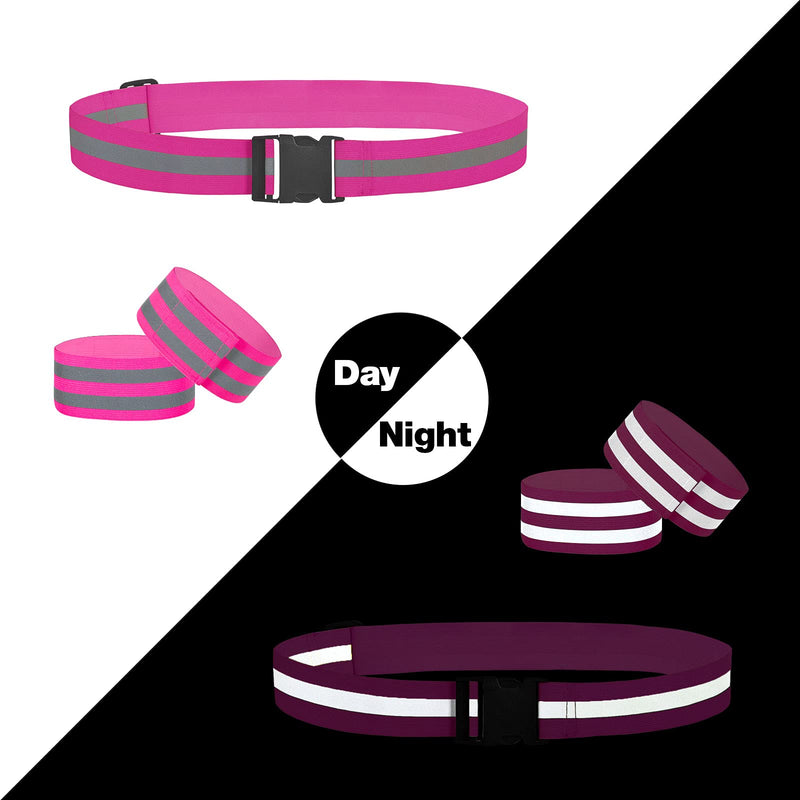 TCCFCCT Safety Reflective Vest, High Visibility Running Vest for Men Women, Safety Gear for Cycling Pink belt set - BeesActive Australia