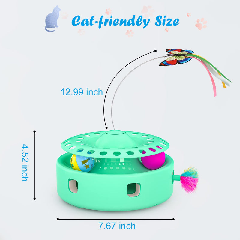 Tyasoleil Cat Toys Automatic, New 3 in 1 Cat Interactive Electronic Toys, 6 Holes Whack-A-Mole Mice Toy, Motorized Butterfly Feather Wand, Teaser Bell Ball, Auto On/Off for Exercise Indoor Kitten Pet - BeesActive Australia
