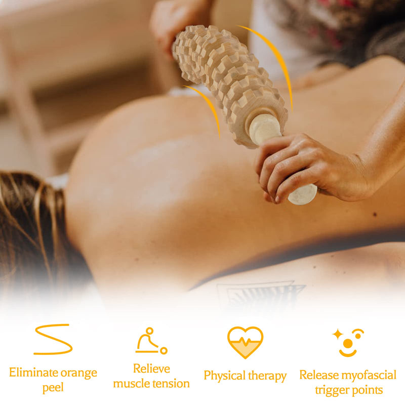 Whchiy Therapy Massager Roller Accessories Anti Cellulite Massage Roller Tool Massager Wooden Massage Tool Relax Tight Muscles for Body (Wood) Wood - BeesActive Australia