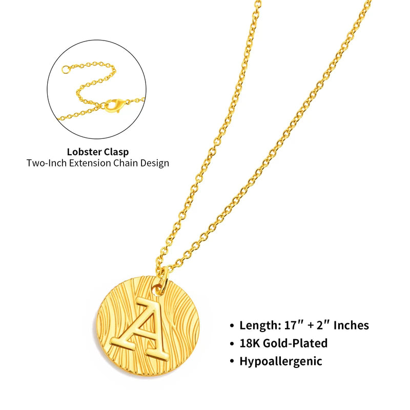 Oliopo Dainty Initial Necklace - 14K Gold Plated Letter Necklace,Coin Initial Gold Necklaces for Women Girls Q - BeesActive Australia