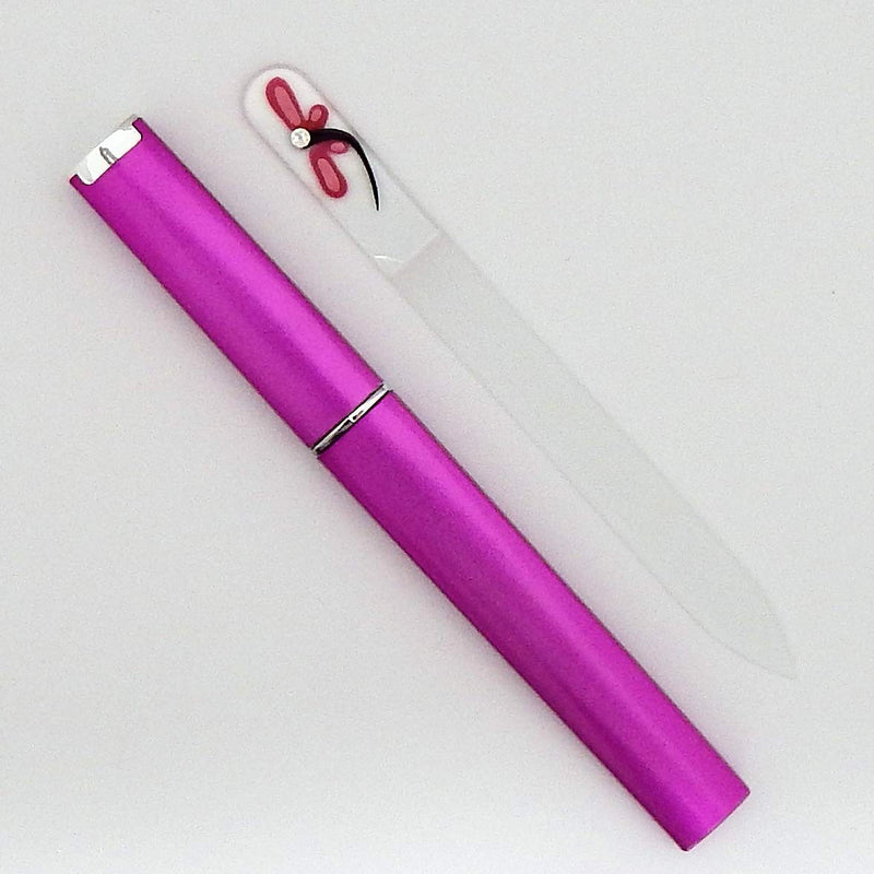 Dragonfly with Crystal Hand Painted Genuine Czech Republic Crystal Nail File with Matching Acrylic Case - Medium - BeesActive Australia