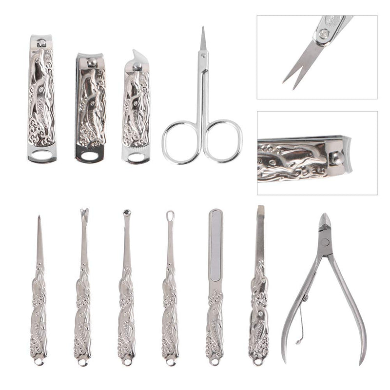 Nail Clipper Set, 11pcs Professional Stainless Steel Manicure Pedicure Kit for Nail Care Pedicure and Manicure,Nail Care Tools with a Travel Case - BeesActive Australia