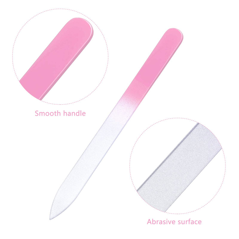 6 Pack Glass Nail Files with Case Crystal Glass Fingernail Files Double Sided Glass Nail File Mixed Color Manicure Set for Gentle Nail Care (Green, Blue, Yellow, Light Green, Green, Pink, Purple) - BeesActive Australia