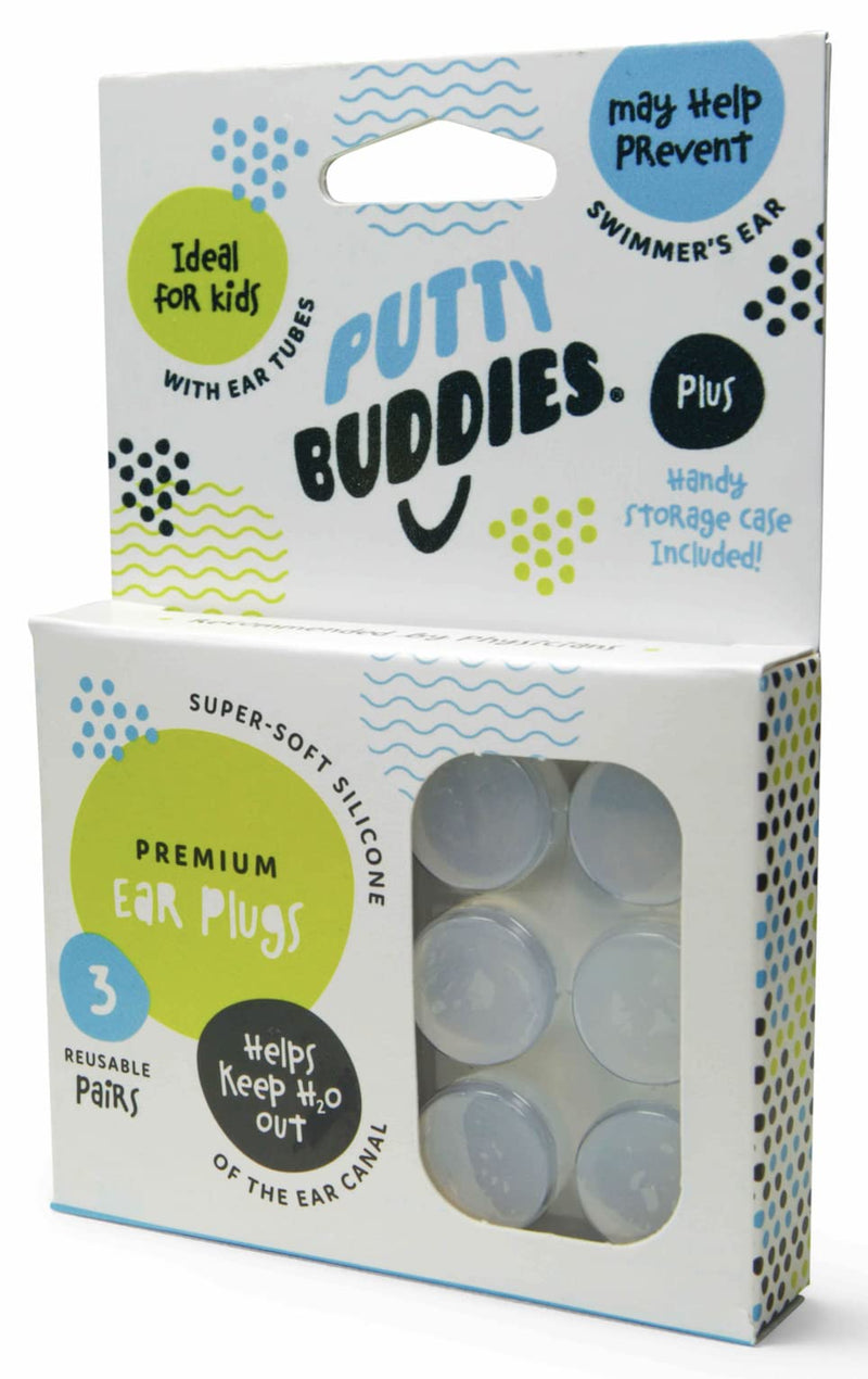 Putty Buddies Original Swimming Earplugs - The Best Swimming Ear Plugs - Block Water - Super Soft - Comfortable - Great for Kids - 3-Pair Pack - BeesActive Australia