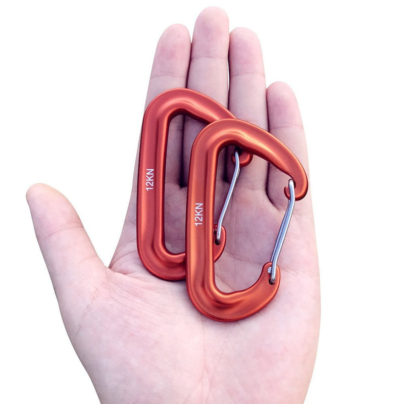 L-Rover Carabiner,12KN Lightweight Heavy Duty Carabiner Clips,Aluminium Wiregate Caribeaners for Hammocks,Camping, Key Chains, Outdoor and Gym etc,Hiking & Utility Orange4PCS - BeesActive Australia