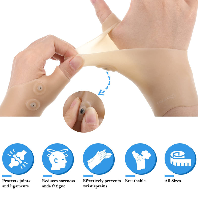 4 Pieces Gel Wrist Thumb Support,Thumb Support for Arthritis Breathable Wrist Support Brace Waterproof Carpal Tunnel for Thumb Arthritis,Carpal Tunnel,Gel Thumb Brace for Men and Women Fits Both Hands 4 - BeesActive Australia