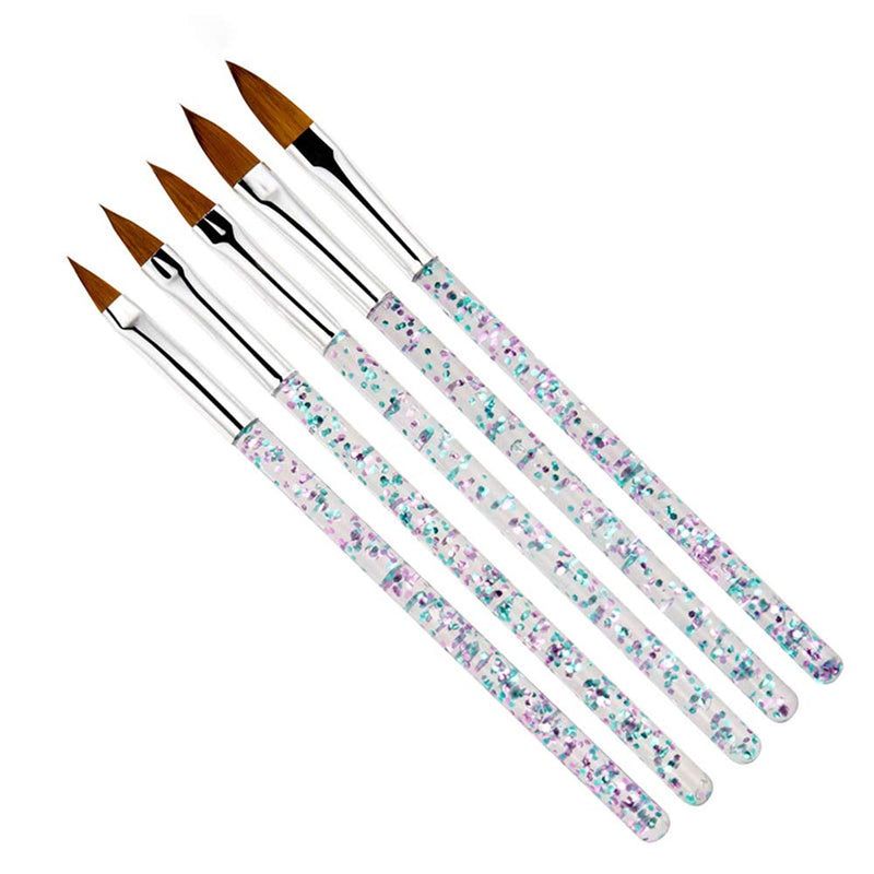 YesLady Nail Art Painting Liner Acrylic Brush UV Gel 3D Carved Powder DIY Manicure Pen Kit Set 5 PCS For Starter - BeesActive Australia