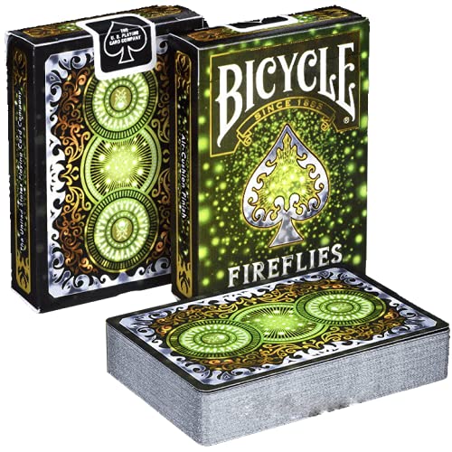 Bicycle Playing Cards 6 Decks | Fireflies Design | Limited Edition Deck Pitch-Black with Glowing Effects - BeesActive Australia