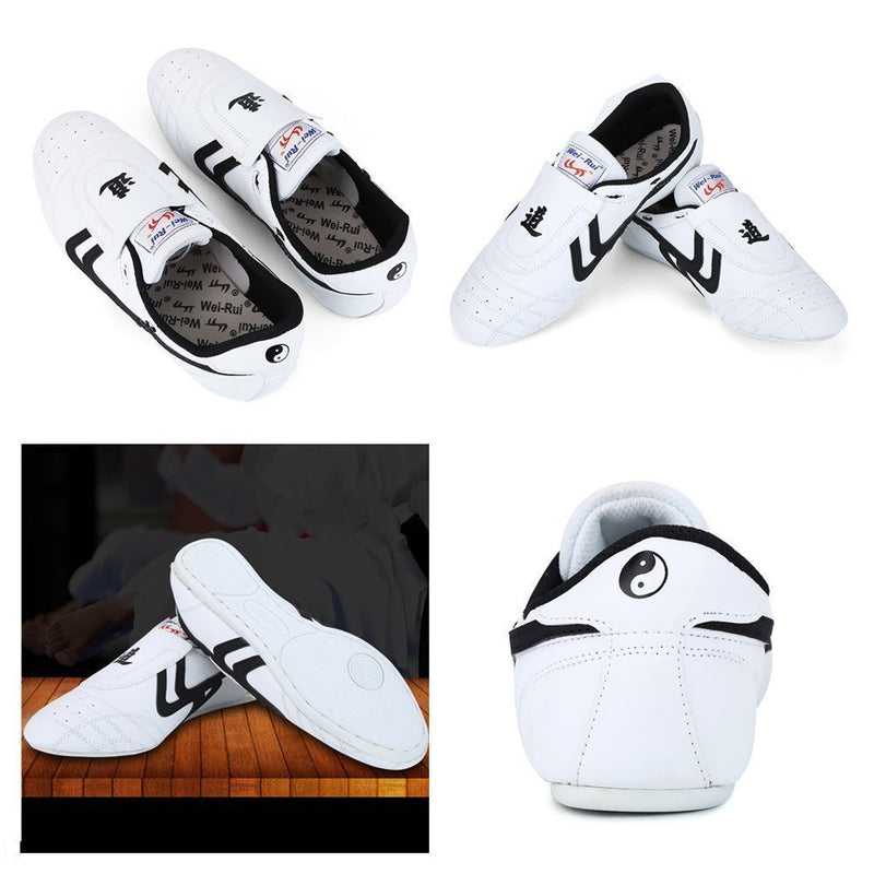 [AUSTRALIA] - Taekwondo Shoes Martial Arts Sneaker Boxing Karate Kung Fu Tai Chi Shoes Black Stripes Sneakers Lightweight Shoes 36 Red 