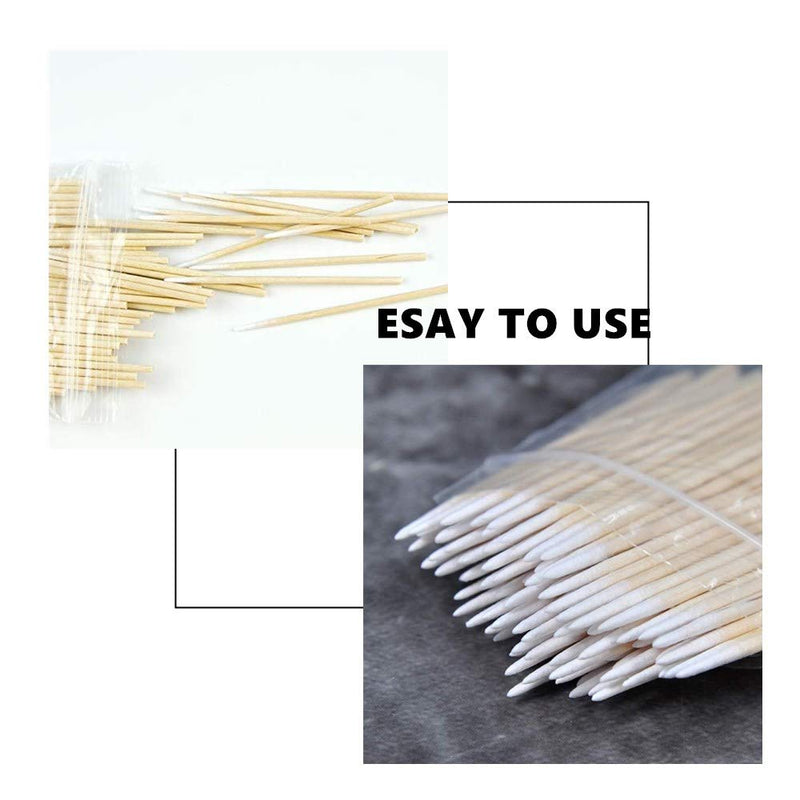 500Pcs Microblading Cotton Swab for Eyebrow Tattoo Beauty Make-up Color Nail Seam Dedicated Dirty Picking Wood Handle Small Pointed Tip Head - BeesActive Australia
