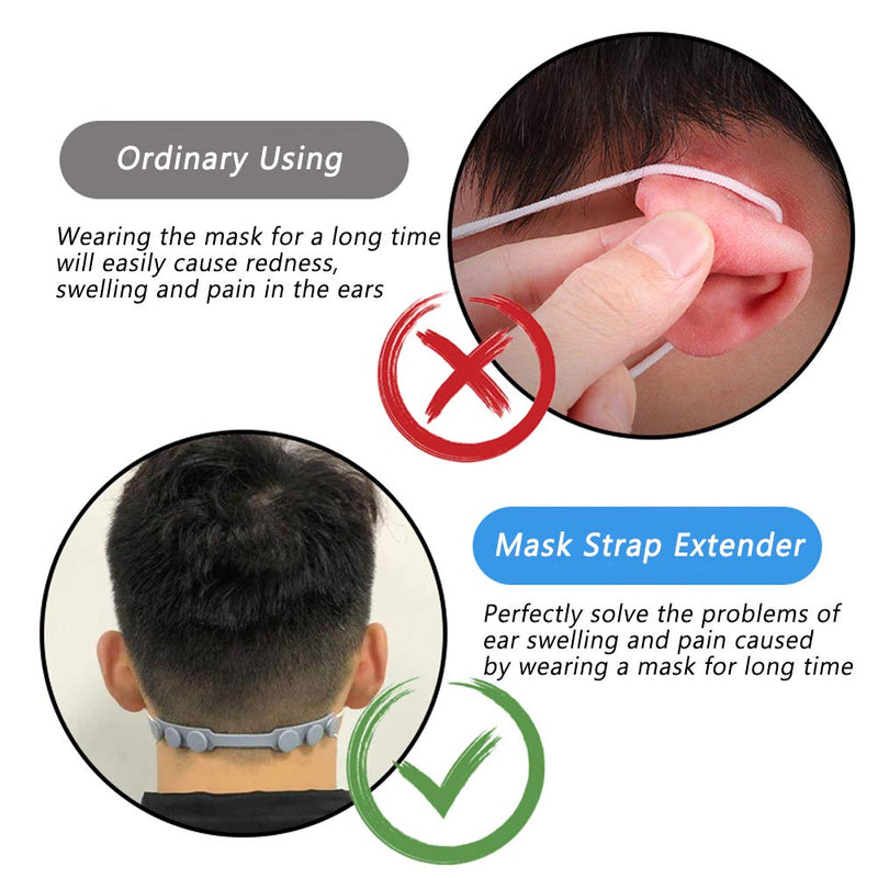 4 Pcs Anti-Tightening Mask Strap Extender Mask Holder Hook Ear Strap Adjustable Mask Fixing Buckle Relieve Pressure and Pain - BeesActive Australia