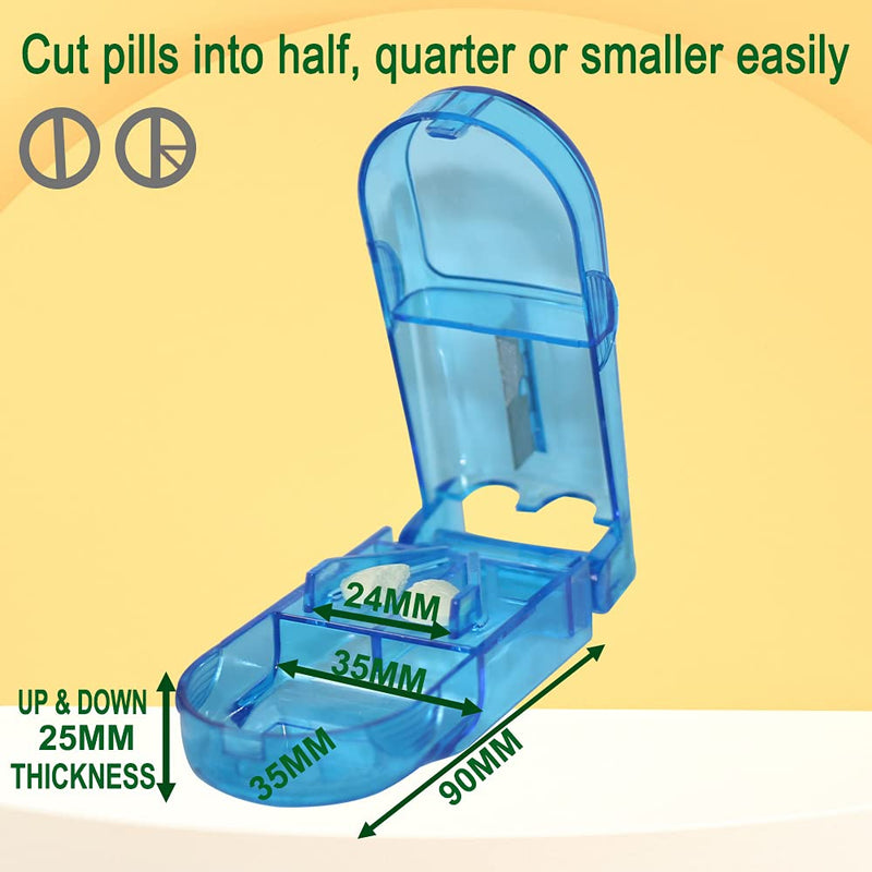 CoaGu Pill Crusher Grinder-Crush Multiple Tablets to a Fine Powder-Stainless Steel Pulverizer with Pill Suite Pill Cutter, Cleaning Brush (Blue) Blue - BeesActive Australia