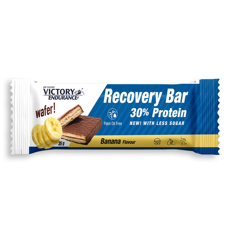 Victory Endurance Recovery Bar - Banana Flavour. (12x35g) Chocolate Coated Wafer Bar for Post-Training Recovery with 32% Proteins 12 x 35 G - BeesActive Australia