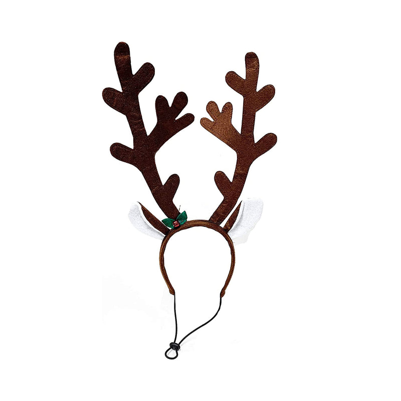 Midlee Brown Reindeer Dog Antlers Headband with Jingle Bell- Pet Christmas Costume - BeesActive Australia