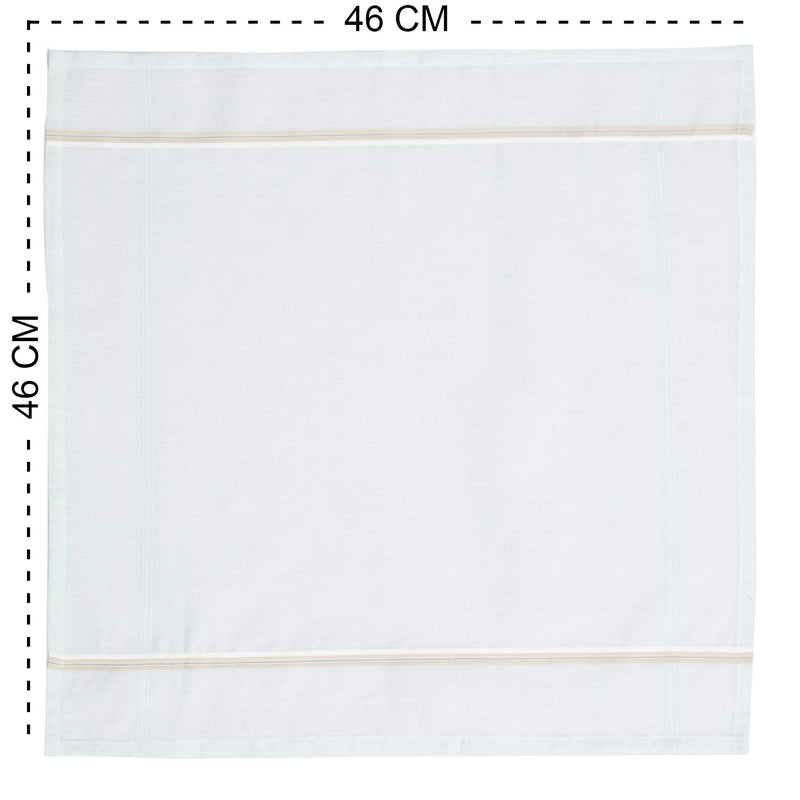 Caruso Italy Men's Luxury 100% Pure Cotton Handkerchief - Pack of 5 Off-white - BeesActive Australia