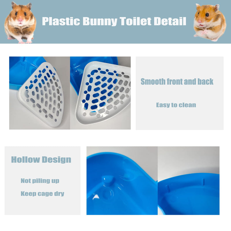 PINVNBY Guinea Pig Litter Box Triangle Potty Trainer Corner Litter Pan Bunny Litter Tray Hamster Plastic Corner Toilet Box for Chinchillas Ferret Small Animal Pink - BeesActive Australia