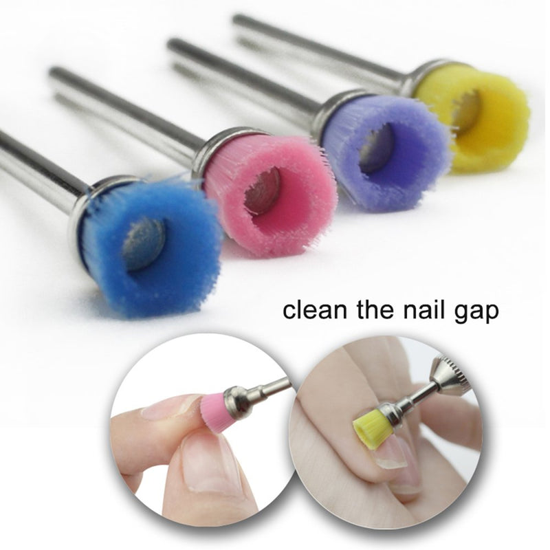 NMKL38 4PCS Nail Drill Bit Set Cleaning Brushes Professional Nail Drill Machine Manicure Accessories, Mixed color - BeesActive Australia