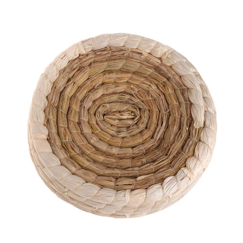 Wontee Handwoven Straw Hatching Breeding Cave Bird Flat Base Grass Nest for Parrot Macaw African Greys Budgies Hamster Gerbil Chinchillas House L - BeesActive Australia