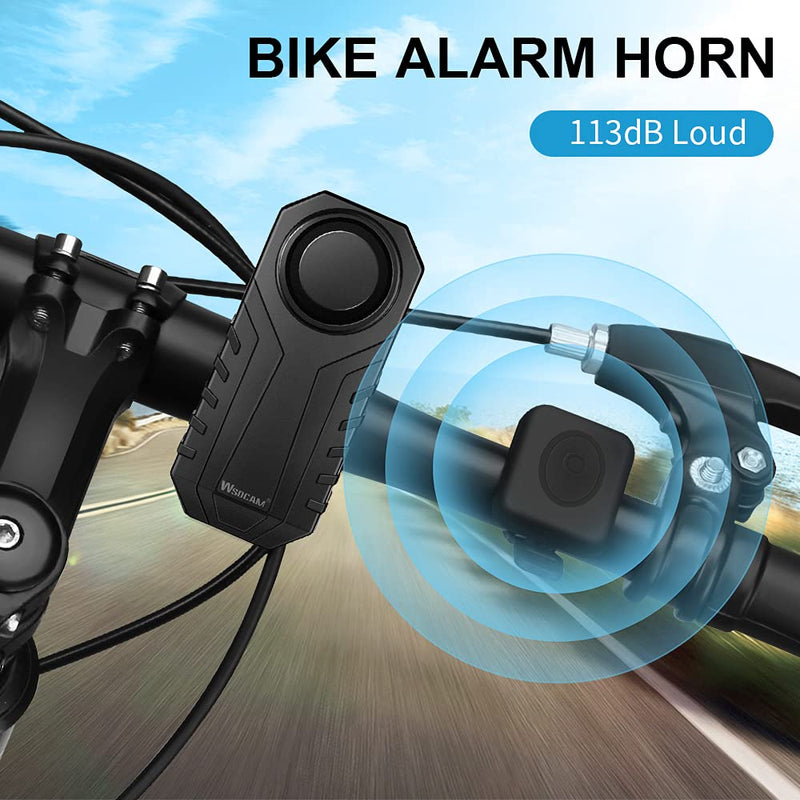 WSDCAM Bike Alarm Horn with Remote Loud 113dB, Waterproof Wireless Antitheft Vibration Bicycle Alarm with Bike Horn for Adults Mountain Bike Road Bicycle Scooter - BeesActive Australia