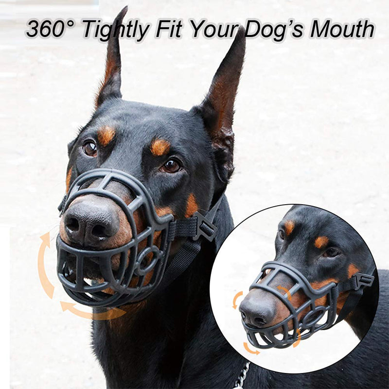Dog Muzzle, Breathable Basket Muzzles for Small, Medium, Large and X-Large Dogs, Stop Biting, Barking and Chewing XL - Labrador Black - BeesActive Australia
