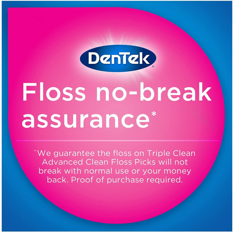 DenTek Triple Clean Floss Picks, No Break Guarantee, 150 Count, 3 Pack 150 Count (Pack of 3) Pack of 3 - BeesActive Australia