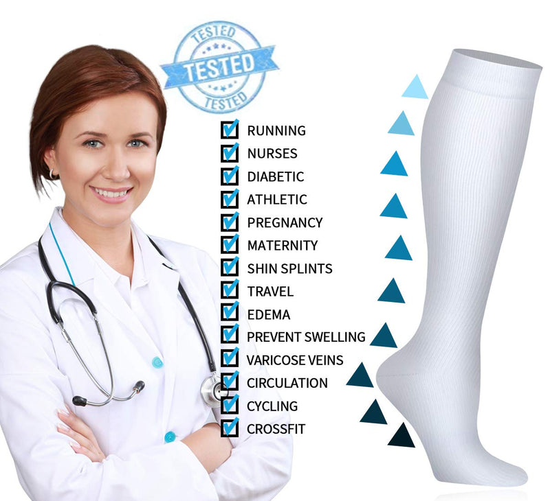 Compression Socks for Women and Men - Best Athletic,Circulation & Recovery B-4 Pairs-01 L/XL(US Women8-15.5/US Men8-14) - BeesActive Australia