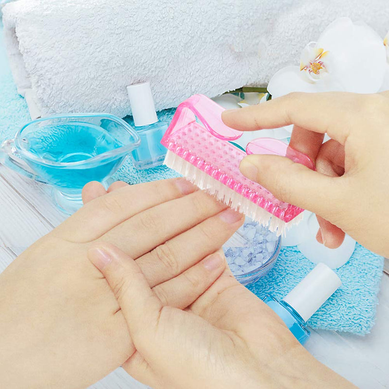 Chuya 4Pcs Handle Grip Nail Brush Fingernail Cleaner Pedicure Scrub Foot Brushes Toes Cleaning Tool Kit (Multicolor） - BeesActive Australia