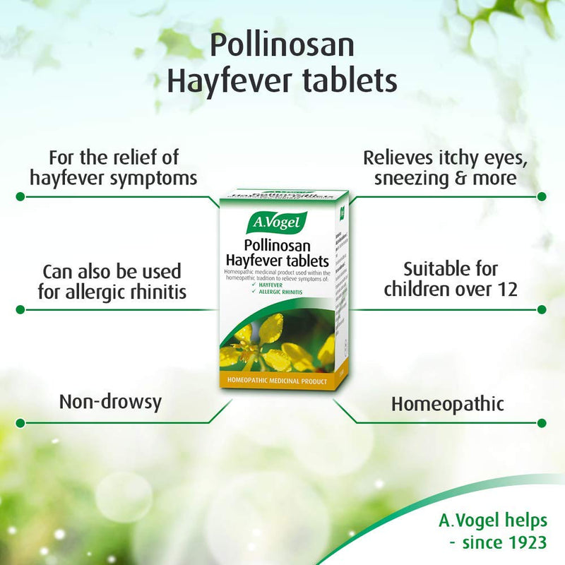 A.Vogel Pollinosan Hayfever Tablets | Non Drowsy | Hayfever Relief - Itchy Eyes, Nose & Throat | 120 Tablets - BeesActive Australia