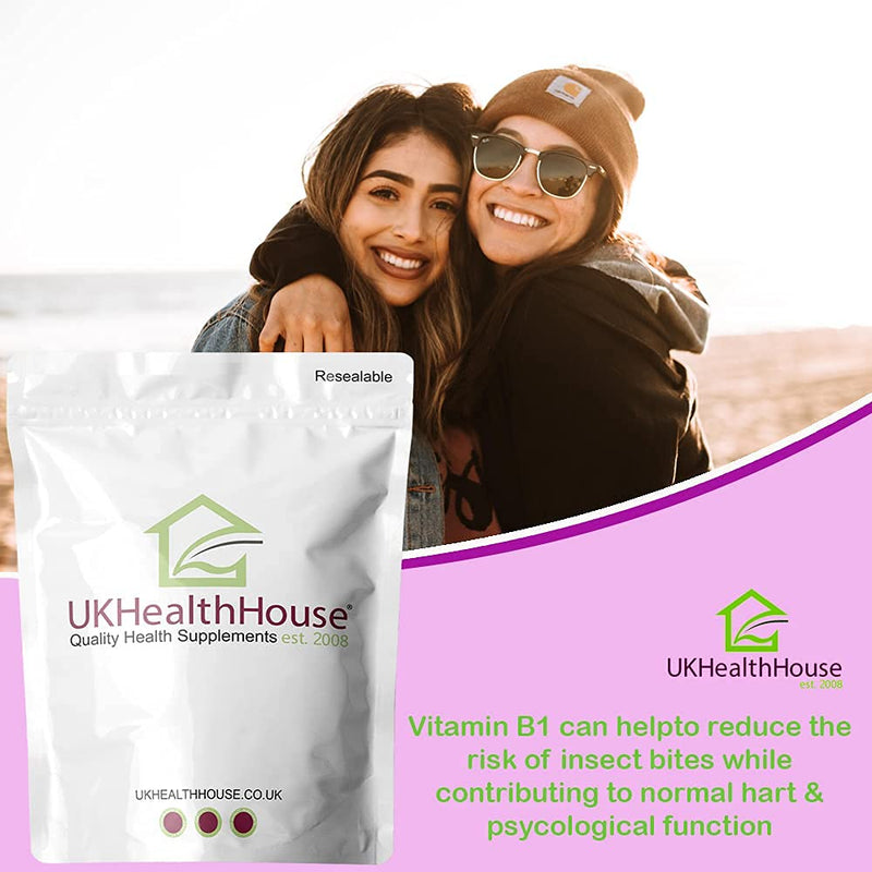 Vitamin B1 Thiamine 100mg x 90 Tablets - High Strength Heart & Nervous System, Immune and Psychological Function & Energy Release, Vegan, Gluten-Free - BeesActive Australia