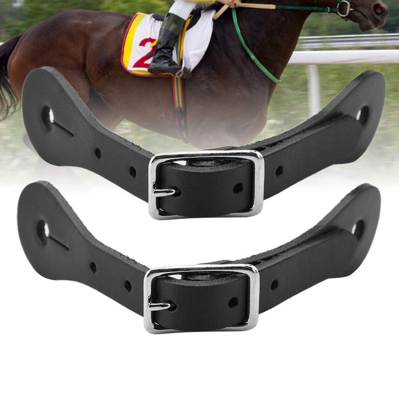 [AUSTRALIA] - HEEPDD 1 Pair Spur Straps, Adult Western-Style Spurs Leather Belt Handmade Genuine Leather Horse Riding Accessories Black 