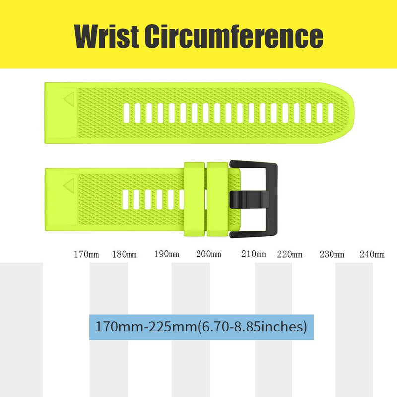 ANCOOL Compatible with Fenix 5 Band Easy Fit 22mm Width Soft Silicone Watch Strap Replacement for Fenix 5/Fenix 5 Plus/Forerunner 935/Approach S60/Quatix 5 - Green - BeesActive Australia