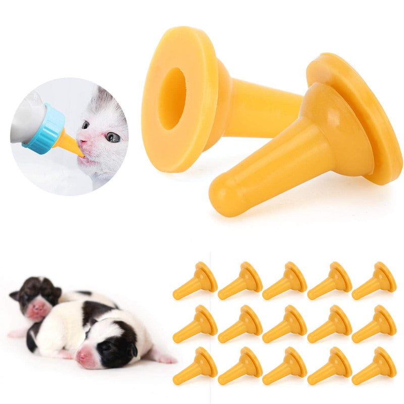 Pet Feeding Bottle Nipple, 15Pcs Soft Silicone Cat Dog Feeding Pacifier Pet Feeding Tool Accessory for Puppies Kittens Bunnies and Baby Ferrets - BeesActive Australia